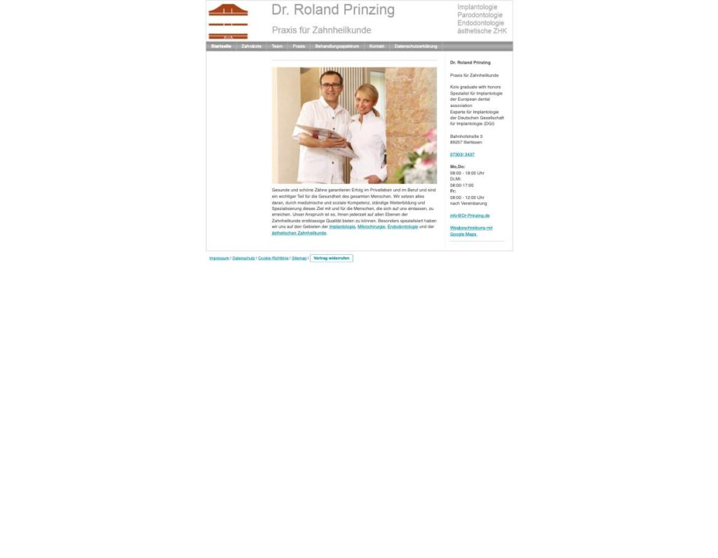 Startseite der Website von Prinzing, Dr. Roland in Illertissen