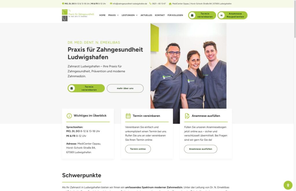 Startseite der Website von Emeklibas, Dr. Nahit in Ludwigshafen
