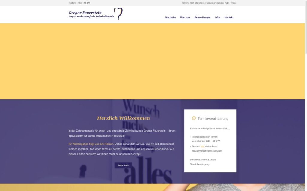 Startseite der Website von Gregor Feuerstein, MSc. in Bielefeld