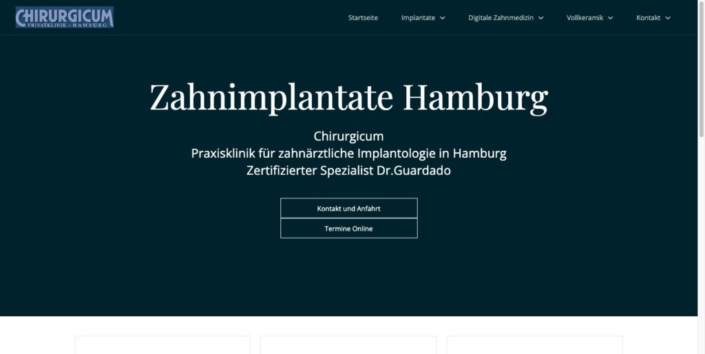 Startseite der Website des Chirurgicum, Dr. Marian Guardado in Hamburg-Bramfeld