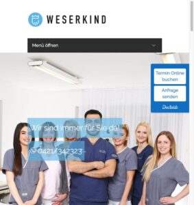 Startseite der Website von Fehmi, Eke MSc., Zahnarztpraxis Weserkind