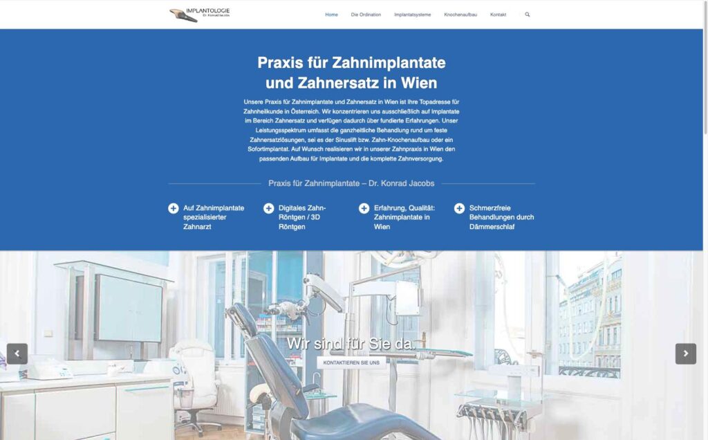 Startseite der Website von Jacobs, Dr. Konrad in Wien