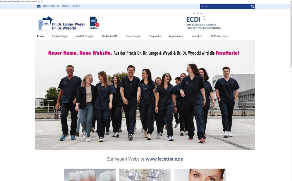 Startseite der Website von Lange, Dr. Dr. u. Weyel, J., MKG-Chirurgen in Mönchengladbach