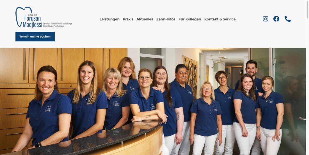 Startseite der Website von Dr. med. dent. Forusan Madjlessi in Lippstadt