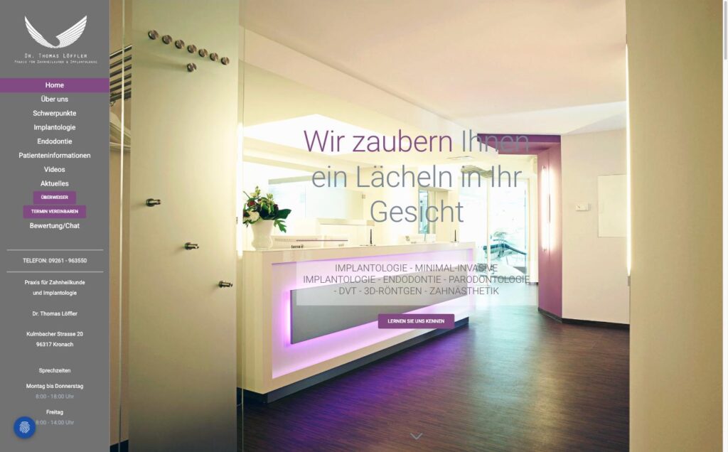 Startseite der Website von Dr. Thomas Löffler in Kronach