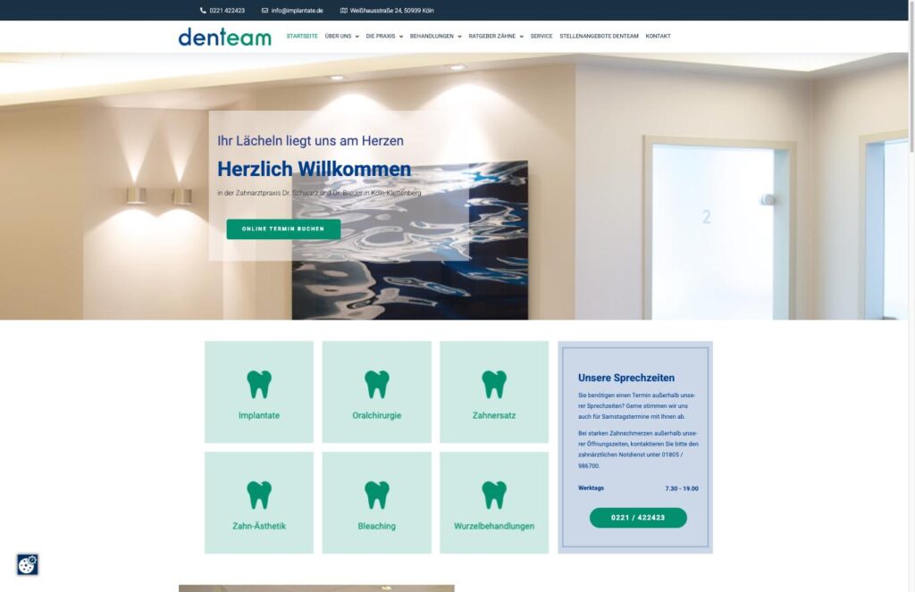 Startseite der Website von Fischer u. Schwarz, Dres. in Köln-Klettenberg