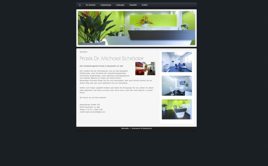 Startseite der Website von Dr. Michael Schröder in Neumarkt
