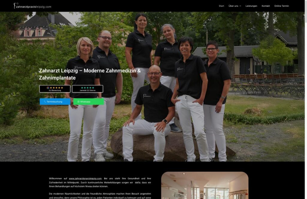 Startseite der Website von Grahneis, ZA Thilo in Leipzig