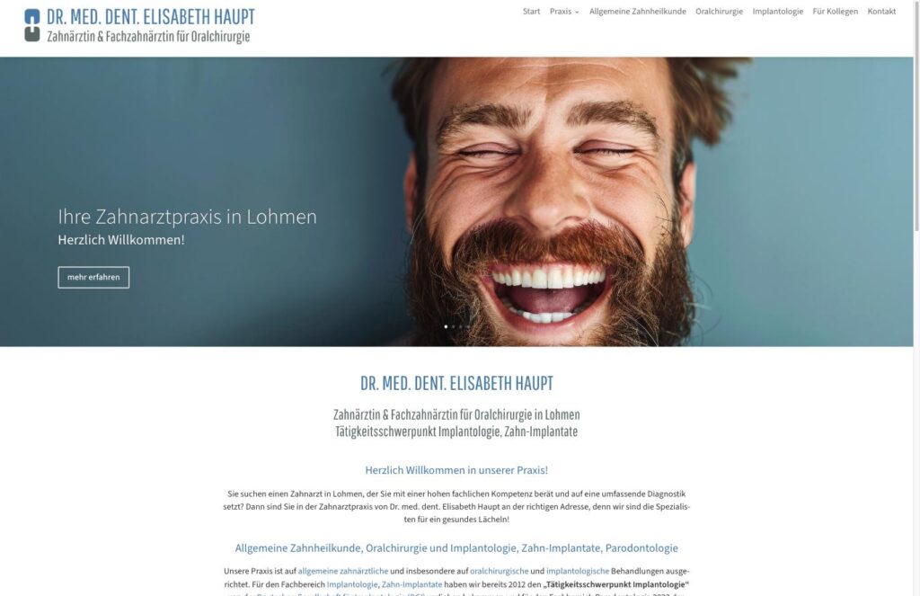 Startseite der Website von Haupt, Dr. Elisabeth in Lohmen