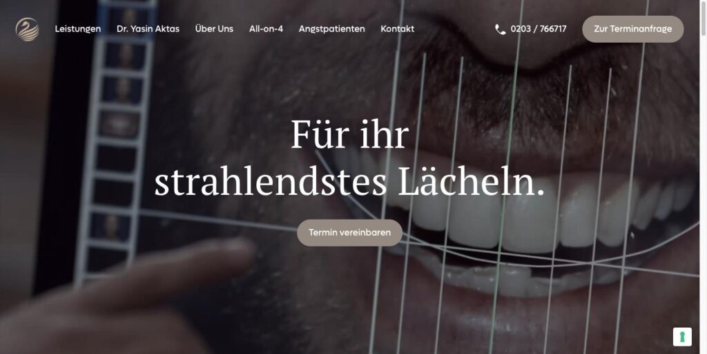Startseite der Website von Zahnmedizin Am Rahmer See, Dr. Yasin Aktas, M.Sc. in Duisburg