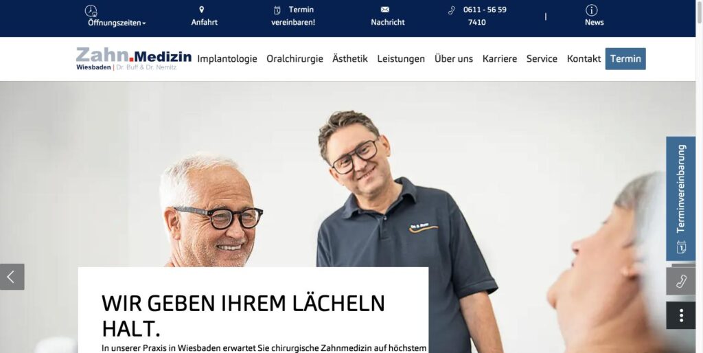 Startseite der Website von Buff, Dr. S. u Nemitz, Dr. S. in Wiesbaden