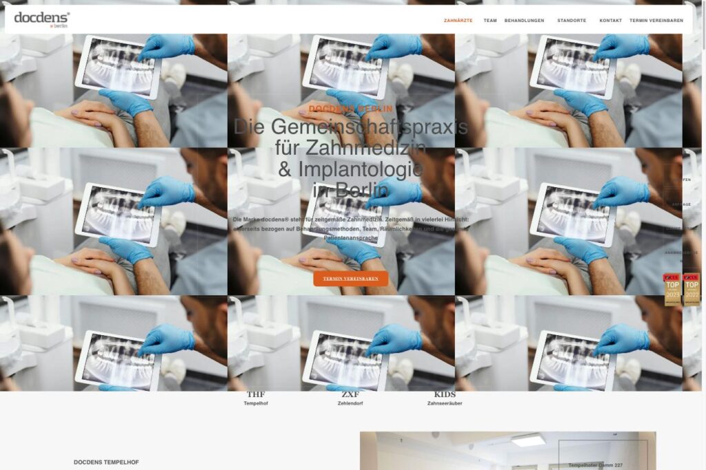 Startseite der Website von docdens Zehlendorf in Berlin-Zehlendorf