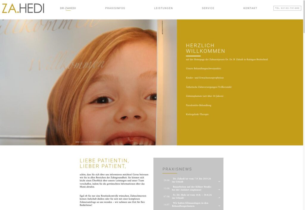 Startseite der Website von Zahedi, Dr. Dr. B. in Ratingen