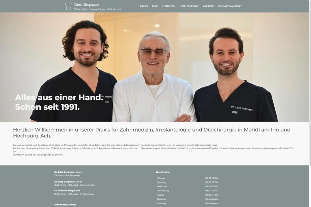 Startseite der Website von Bergmann, Dr. Fritz in Marktl am Inn