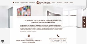 Startseite der Website von Zwanzig, Dr. Kai