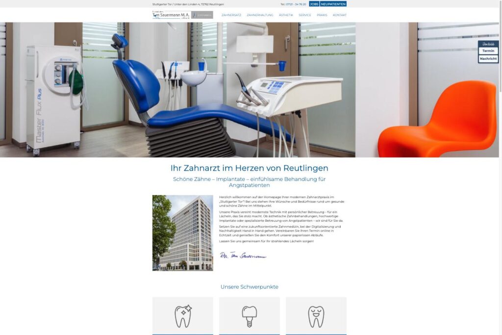 Startseite der Website von Sauermann, Dr. Tom in Reutlingen