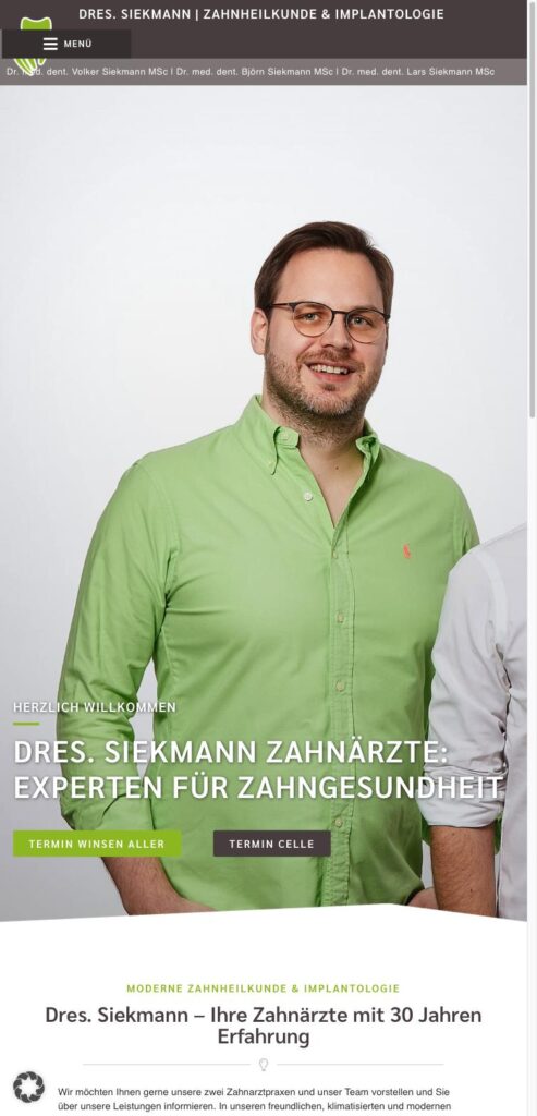 Startseite der Website von Siekmann, Dr. Volker MSc. und Kollegen in Celle