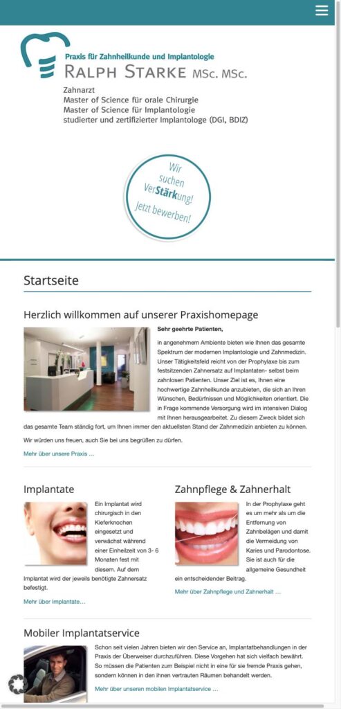 Startseite der Website von Starke, Ralph MSc. MSc. in Hildesheim