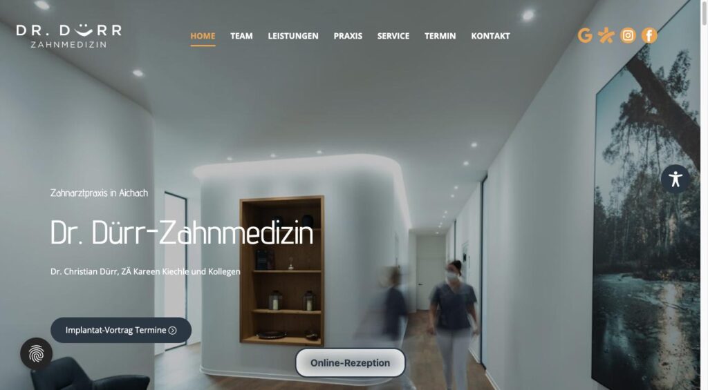 Startseite der Website von Dürr, Dr. Christian und Kollegen in Aichach