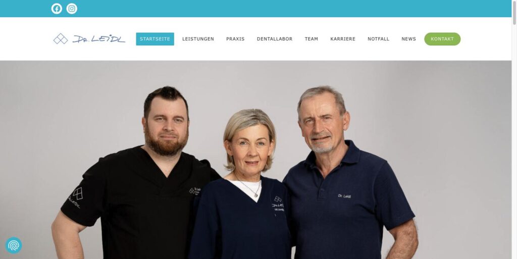 Startseite der Website von Dr. Jochen Leidl in Mattersburg