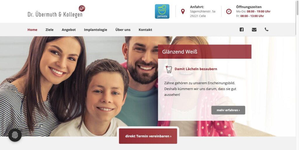 Startseite der Website von Dr. Übermuth & Kollegen in Celle