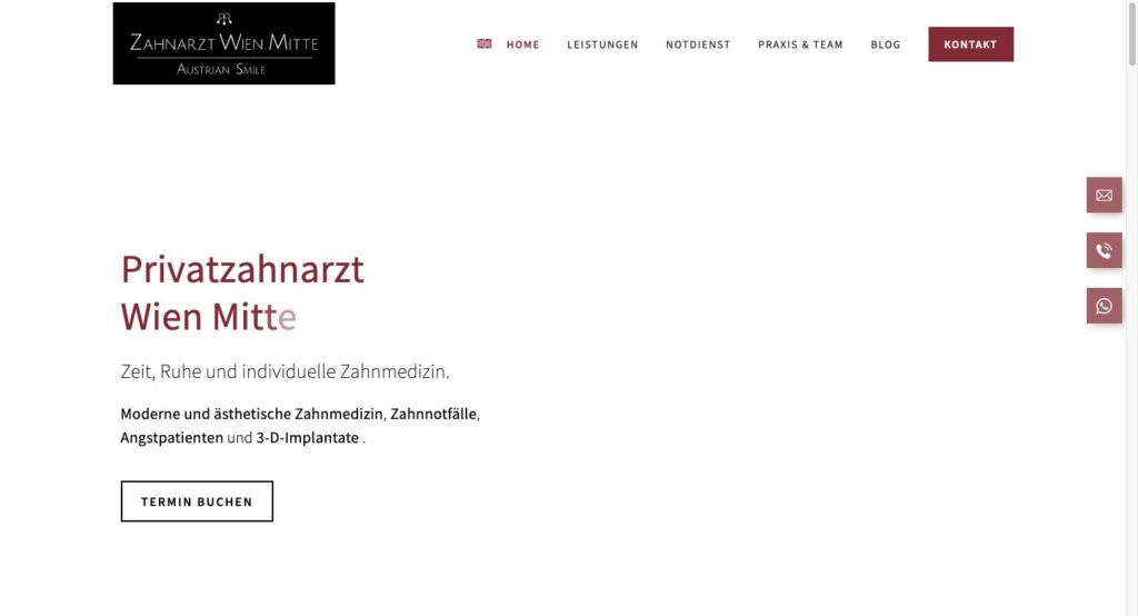 Startseite der Website von Dr. Nadya Ali in Wien