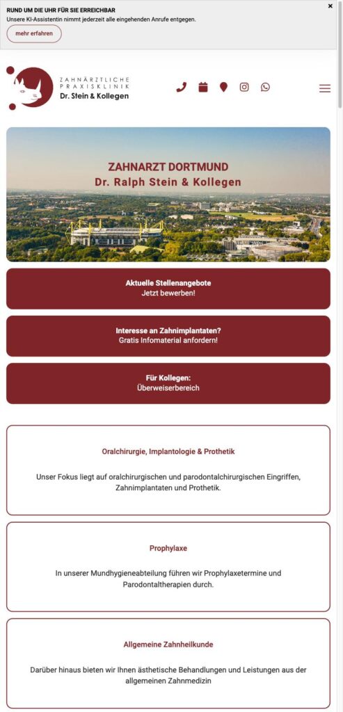 Startseite der Website von Stein, Dr. Ralph u. Kollegen in Dortmund