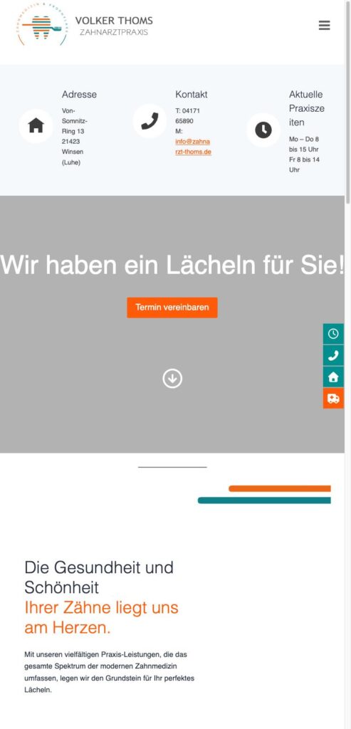 Startseite der Website von Strittmatter, Dr. Udo (Zahnarztpraxis Volker Thoms) in Winsen