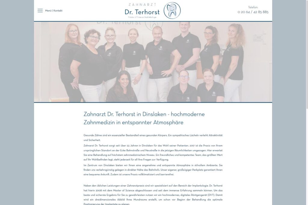 Startseite der Website von Terhorst, Dr. Hardy MSc. in Dinslaken