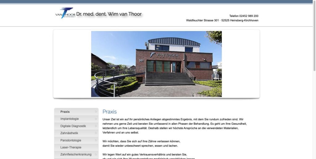Startseite der Website von van Thoor, Dr. Wim in Heinsberg-Kirchhoven