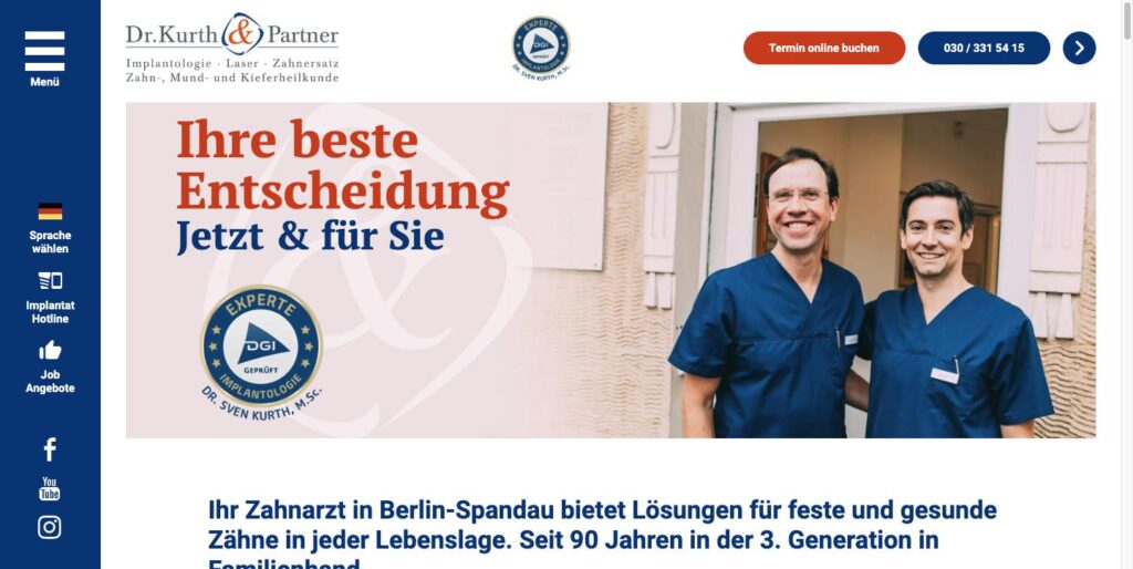 Startseite der Website von Dr. Kurth u. Partner in Berlin-Spandau